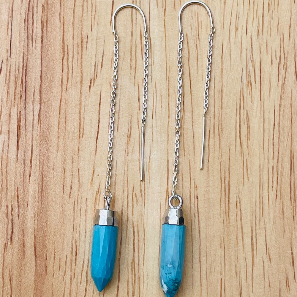 Luvleigh designs - Sammi turquoise threader earrings
